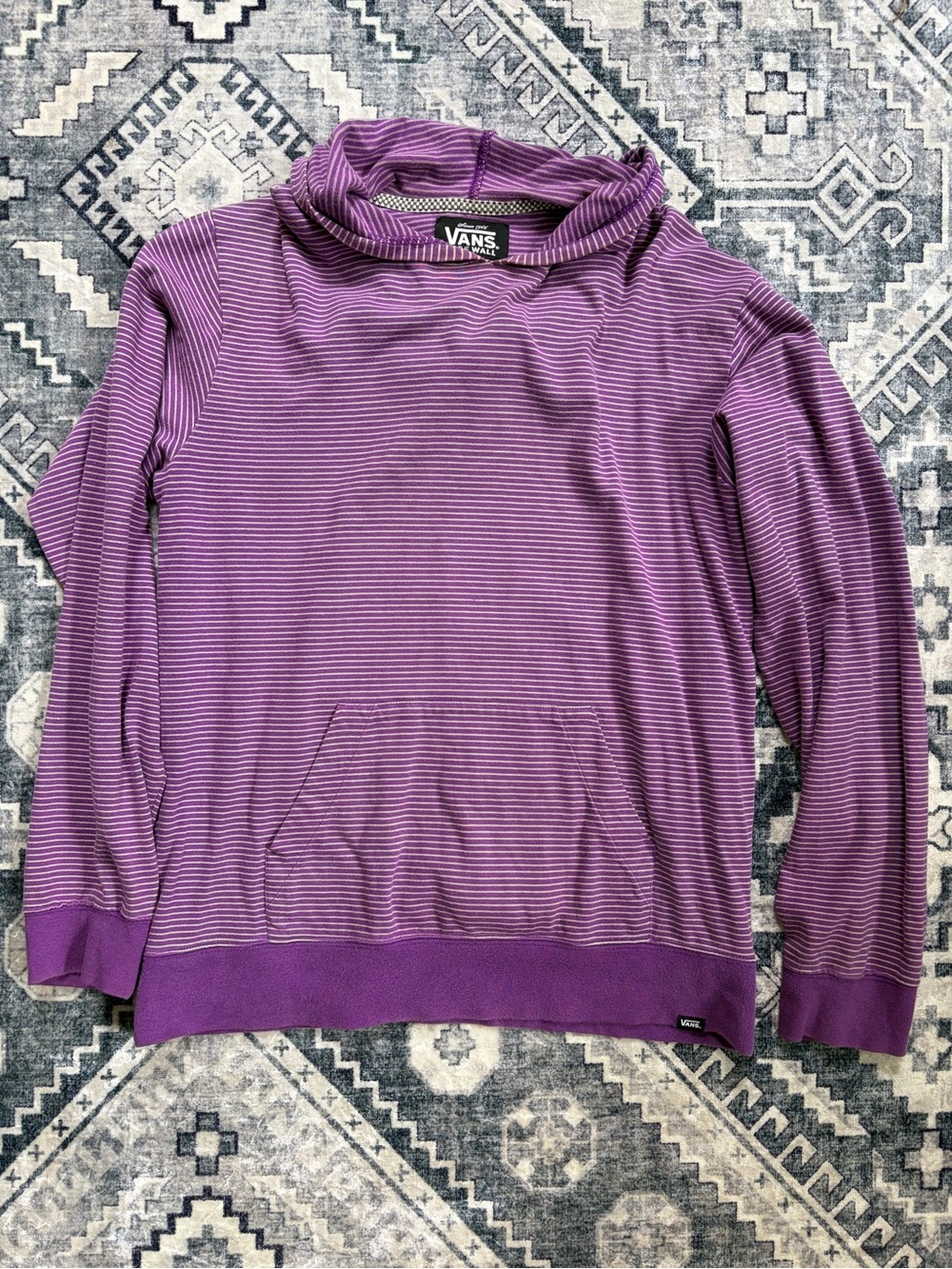 Vans Purple Stripe Lightweight Funnel Neck Sweater